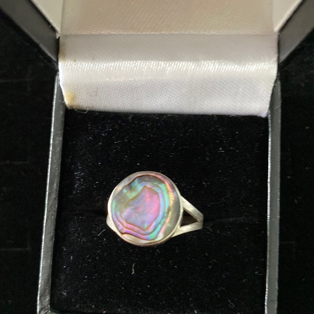 COPY - Vintage Abalone sterling silver ring size 7